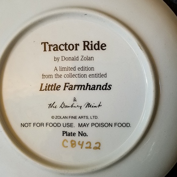 Danbury Mint plate "Tractor Ride" - Picture 2 of 2